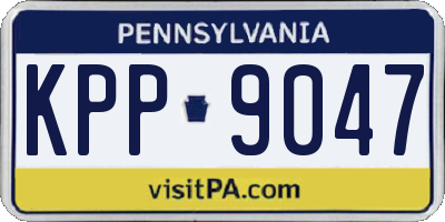 PA license plate KPP9047