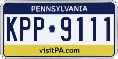 PA license plate KPP9111