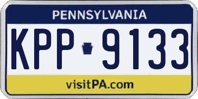PA license plate KPP9133