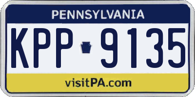 PA license plate KPP9135