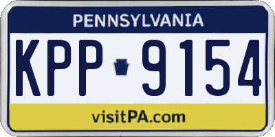 PA license plate KPP9154