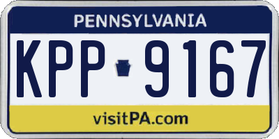 PA license plate KPP9167