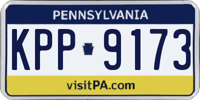 PA license plate KPP9173