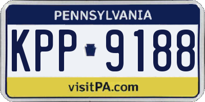 PA license plate KPP9188