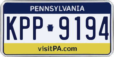PA license plate KPP9194