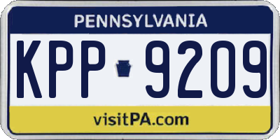 PA license plate KPP9209