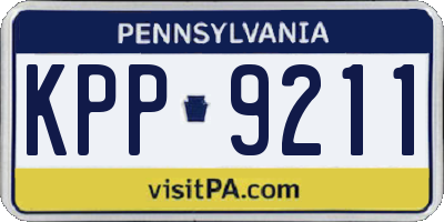 PA license plate KPP9211