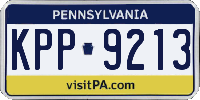 PA license plate KPP9213