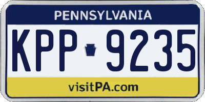 PA license plate KPP9235