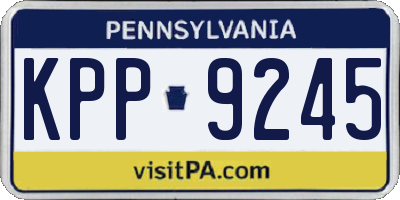 PA license plate KPP9245