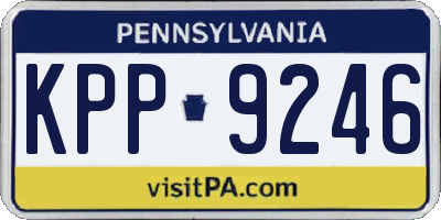PA license plate KPP9246