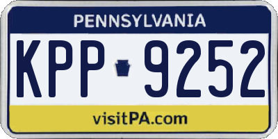 PA license plate KPP9252