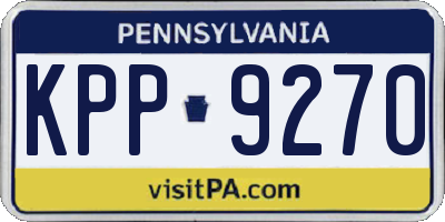 PA license plate KPP9270