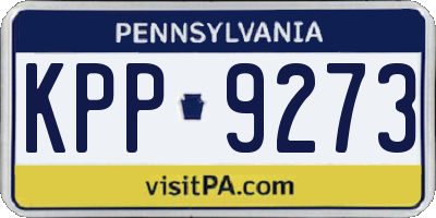 PA license plate KPP9273