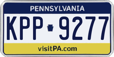 PA license plate KPP9277