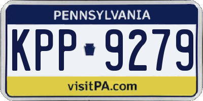PA license plate KPP9279