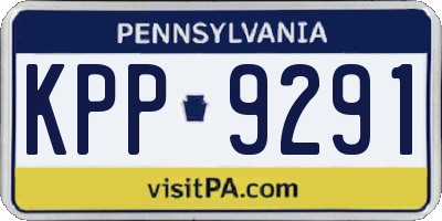 PA license plate KPP9291