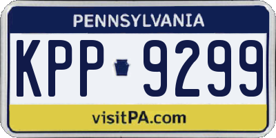 PA license plate KPP9299
