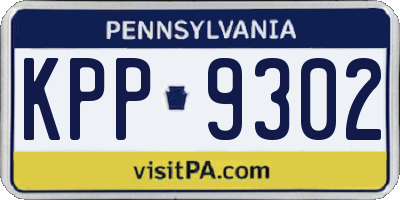 PA license plate KPP9302