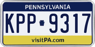 PA license plate KPP9317