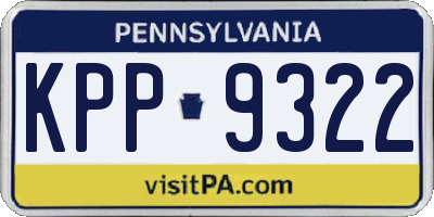 PA license plate KPP9322