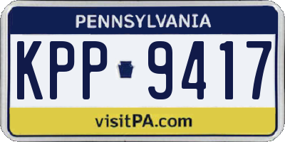 PA license plate KPP9417