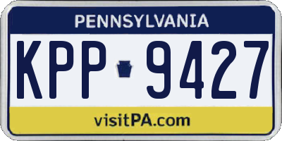PA license plate KPP9427