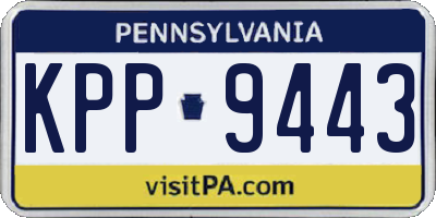 PA license plate KPP9443