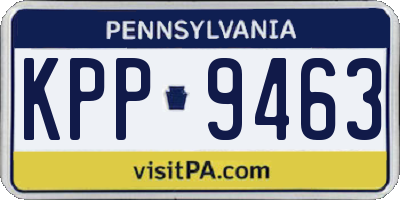 PA license plate KPP9463