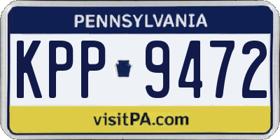 PA license plate KPP9472