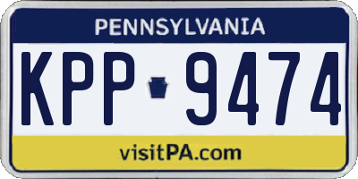 PA license plate KPP9474