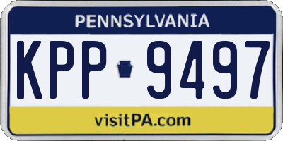 PA license plate KPP9497