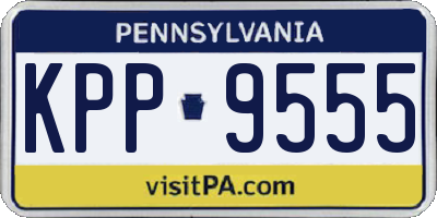 PA license plate KPP9555