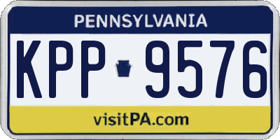 PA license plate KPP9576