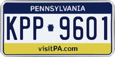 PA license plate KPP9601