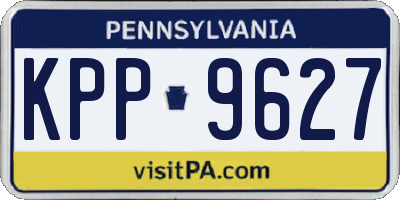 PA license plate KPP9627