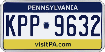 PA license plate KPP9632