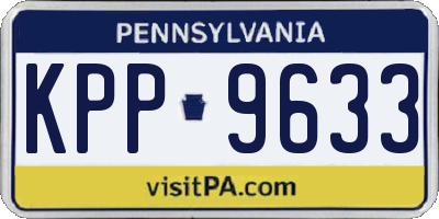 PA license plate KPP9633