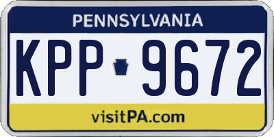 PA license plate KPP9672