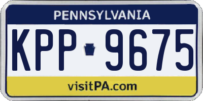 PA license plate KPP9675