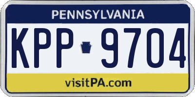 PA license plate KPP9704