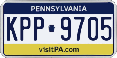 PA license plate KPP9705
