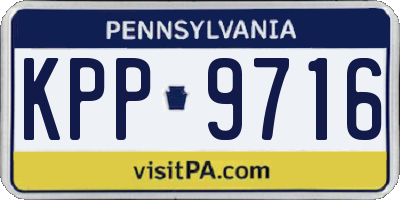 PA license plate KPP9716