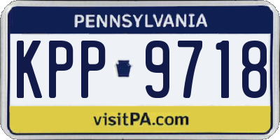 PA license plate KPP9718