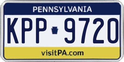 PA license plate KPP9720