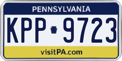 PA license plate KPP9723