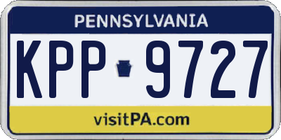 PA license plate KPP9727