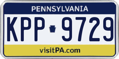PA license plate KPP9729