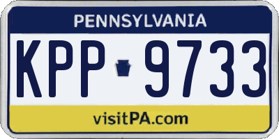 PA license plate KPP9733