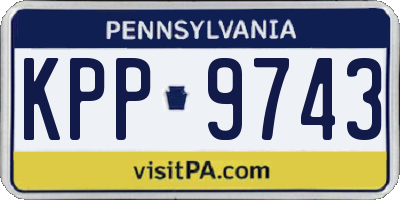 PA license plate KPP9743